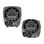 Black And White Lotus Flower Print Office Chair Cover