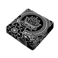 Black And White Lotus Flower Print Outdoor Seat Cushion Cover