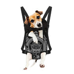 Black And White Lotus Flower Print Pet Carrier Backpack