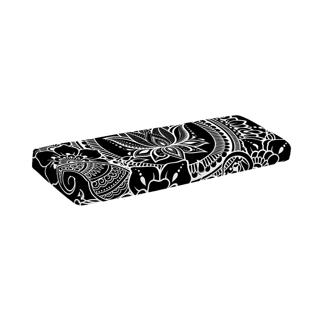 Black And White Lotus Flower Print Piano Keyboard Cover