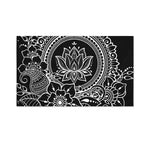 Black And White Lotus Flower Print Polyester Flag