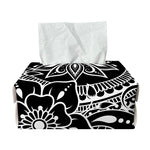 Black And White Lotus Flower Print Rectangle Tissue Box Cover