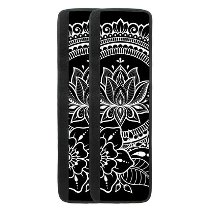 Black And White Lotus Flower Print Refrigerator Handle Covers