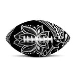 Black And White Lotus Flower Print Rugby Ball