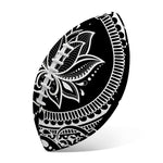 Black And White Lotus Flower Print Rugby Ball