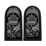 Black And White Lotus Flower Print Skillet Handle Cover
