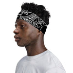 Black And White Lotus Flower Print Sports Headband