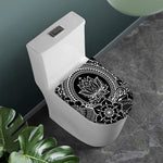 Black And White Lotus Flower Print Toilet Lid Cover
