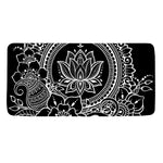 Black And White Lotus Flower Print Towel