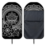 Black And White Lotus Flower Print Waterproof Car Seat Cover