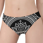 Black And White Lotus Flower Print Women's Panties