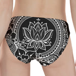 Black And White Lotus Flower Print Women's Panties