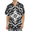 Black And White Lotus Mandala Print Aloha Shirt
