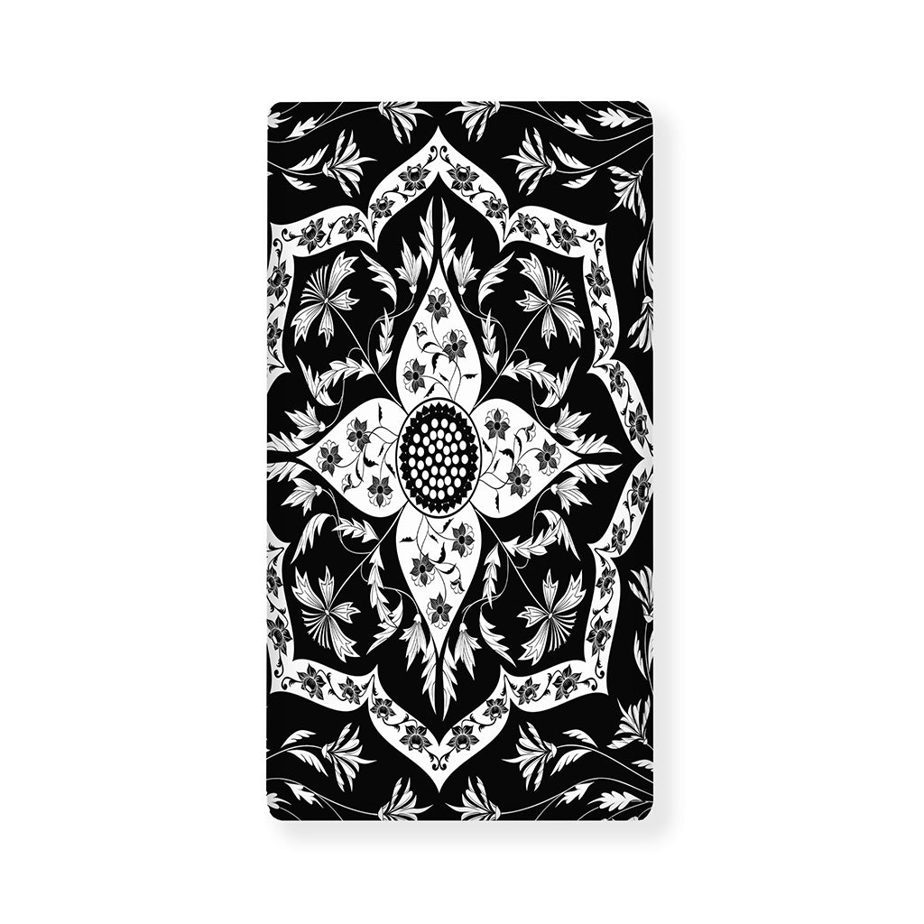 Black And White Lotus Mandala Print Baby Crib Sheet