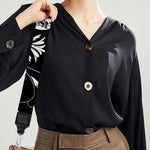 Black And White Lotus Mandala Print Bag Strap