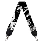 Black And White Lotus Mandala Print Bag Strap