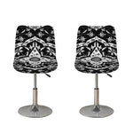Black And White Lotus Mandala Print Bar Stool Covers