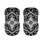 Black And White Lotus Mandala Print Bar Stool Covers