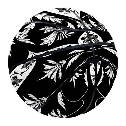 Black And White Lotus Mandala Print Basketball
