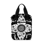 Black And White Lotus Mandala Print Bible Tote Bag