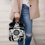 Black And White Lotus Mandala Print Bible Tote Bag