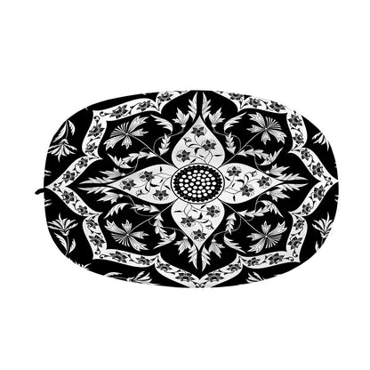 Black And White Lotus Mandala Print Car Side Mirror Covers