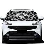Black And White Lotus Mandala Print Car Windshield Snow Cover