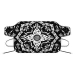 Black And White Lotus Mandala Print Car Windshield Snow Cover