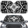 Black And White Lotus Mandala Print Car Windshield Sun Shade