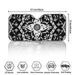 Black And White Lotus Mandala Print Car Windshield Sun Shade