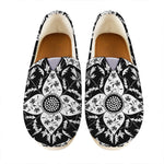 Black And White Lotus Mandala Print Casual Shoes