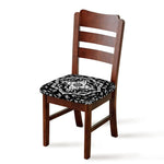 Black And White Lotus Mandala Print Chair Cushion Cover