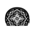 Black And White Lotus Mandala Print Coin Purse