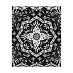 Black And White Lotus Mandala Print Curtain
