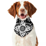 Black And White Lotus Mandala Print Dog Bandana
