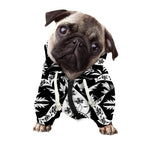 Black And White Lotus Mandala Print Dog Zip Up Hoodie