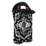 Black And White Lotus Mandala Print Double Neoprene Wine Tote