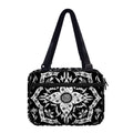 Black And White Lotus Mandala Print Double Strap Bible Bag