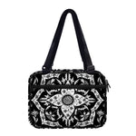 Black And White Lotus Mandala Print Double Strap Bible Bag