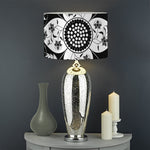 Black And White Lotus Mandala Print Drum Lamp Shade