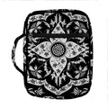 Black And White Lotus Mandala Print Front Pocket Bible Bag