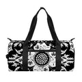 Black And White Lotus Mandala Print Gym Bag