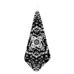 Black And White Lotus Mandala Print Hand Towel