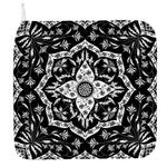 Black And White Lotus Mandala Print Hand Towel
