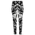 Black And White Lotus Mandala Print High-Waisted Pocket Leggings