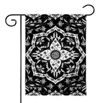 Black And White Lotus Mandala Print House Flag