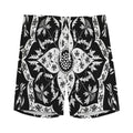 Black And White Lotus Mandala Print Men's Athletic Shorts