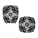 Black And White Lotus Mandala Print Office Chair Cover