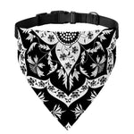 Black And White Lotus Mandala Print Over The Collar Dog Bandana
