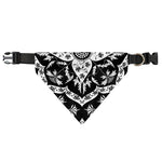 Black And White Lotus Mandala Print Over The Collar Dog Bandana